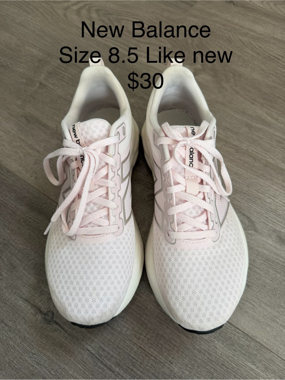 New Balance Women's Light Pink and White Athletic Running Shoes